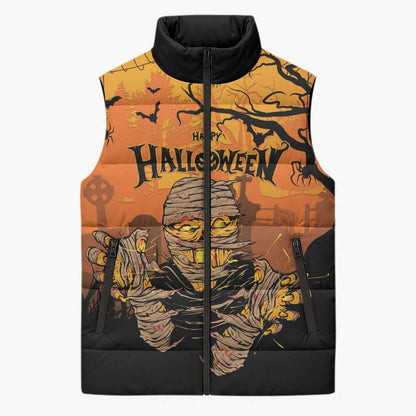 Personalized Halloween Egypt Mummy Sleeveless Puffer Jacket Trick or Treat