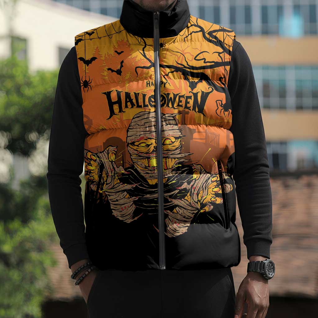 Personalized Halloween Egypt Mummy Sleeveless Puffer Jacket Trick or Treat