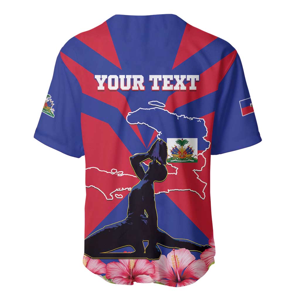 Personalised Happy Haiti Independence Day Baseball Jersey Neg Marron - African Pride