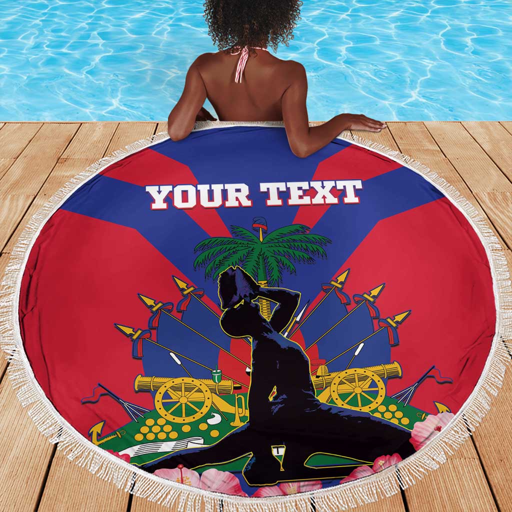 Personalised Happy Haiti Independence Day Beach Blanket Neg Marron - African Pride