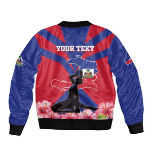 Personalised Happy Haiti Independence Day Bomber Jacket Neg Marron - African Pride
