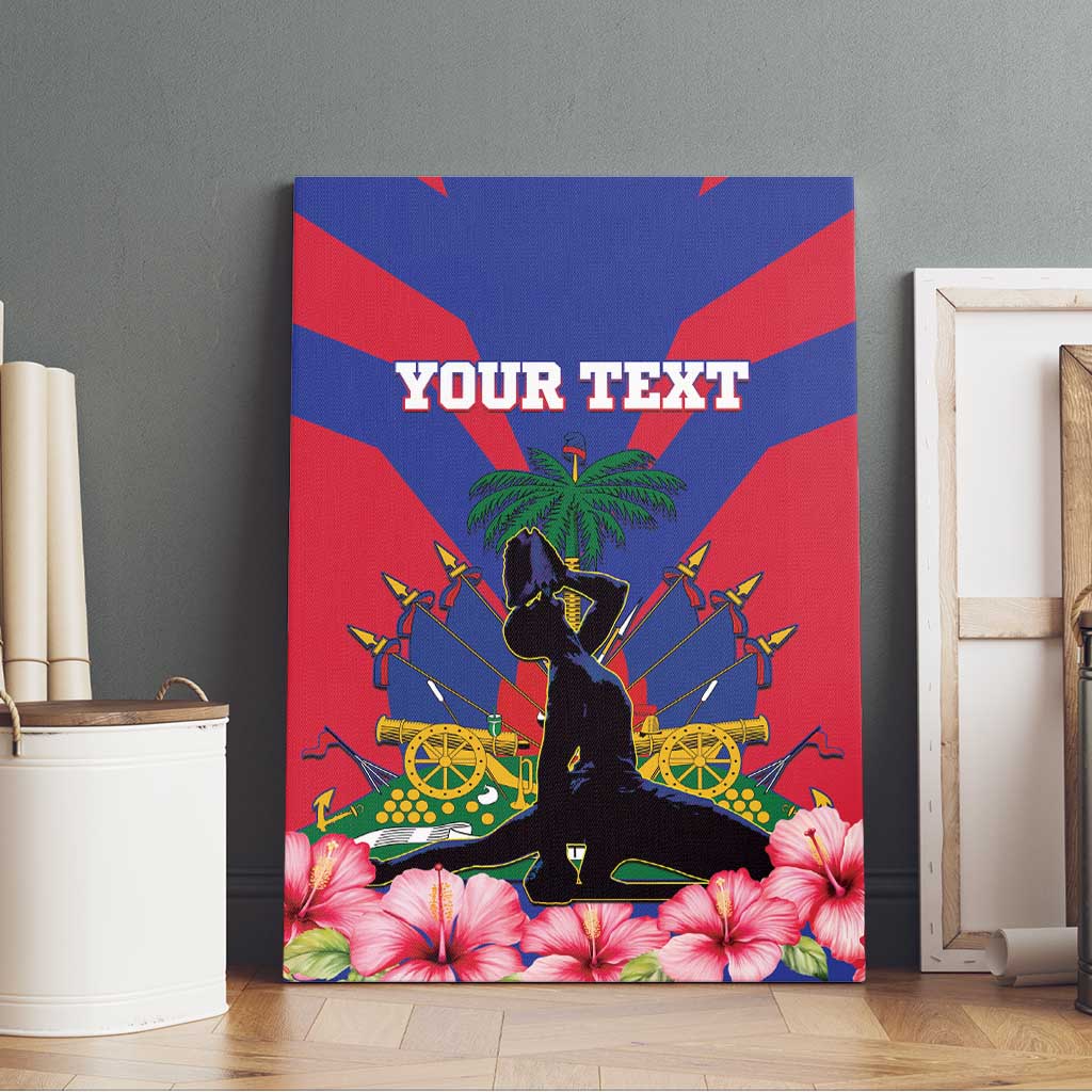 Personalised Happy Haiti Independence Day Canvas Wall Art Neg Marron - African Pride