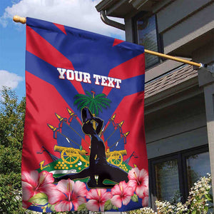 Personalised Happy Haiti Independence Day Garden Flag Neg Marron - African Pride