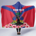 Personalised Happy Haiti Independence Day Hooded Blanket Neg Marron - African Pride