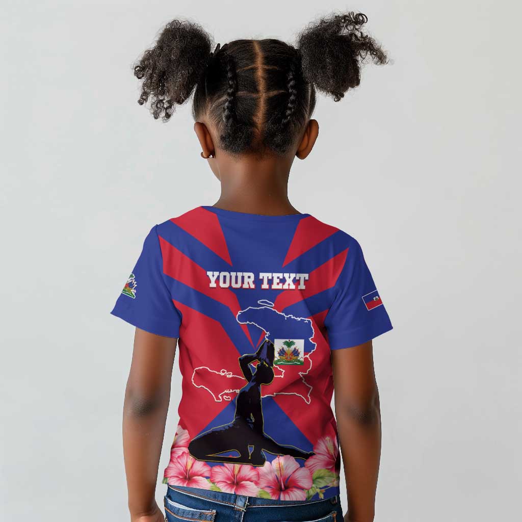 Personalised Happy Haiti Independence Day Kid T shirt Neg Marron - African Pride