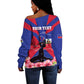 Personalised Happy Haiti Independence Day Off Shoulder Sweater Neg Marron - African Pride