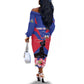 Personalised Happy Haiti Independence Day Off The Shoulder Long Sleeve Dress Neg Marron - African Pride