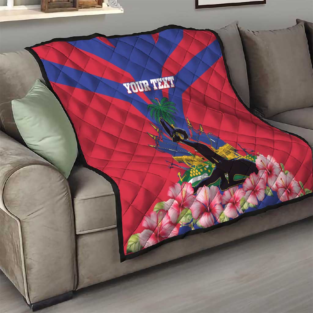 Personalised Happy Haiti Independence Day Quilt Neg Marron - African Pride