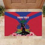 Personalised Happy Haiti Independence Day Rubber Doormat Neg Marron - African Pride