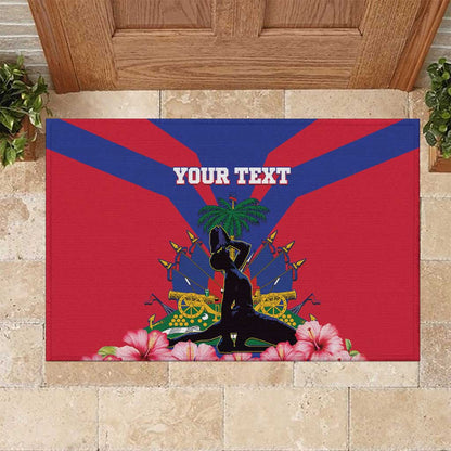 Personalised Happy Haiti Independence Day Rubber Doormat Neg Marron - African Pride