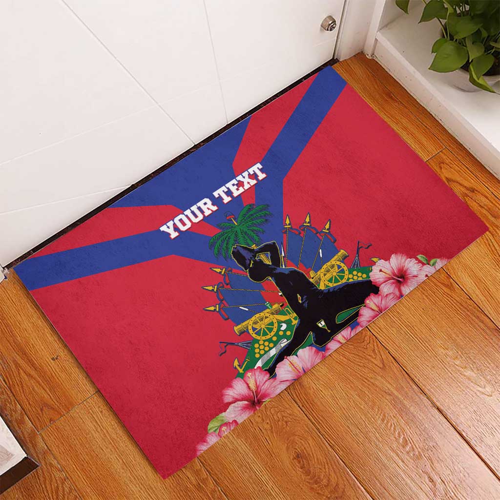 Personalised Happy Haiti Independence Day Rubber Doormat Neg Marron - African Pride