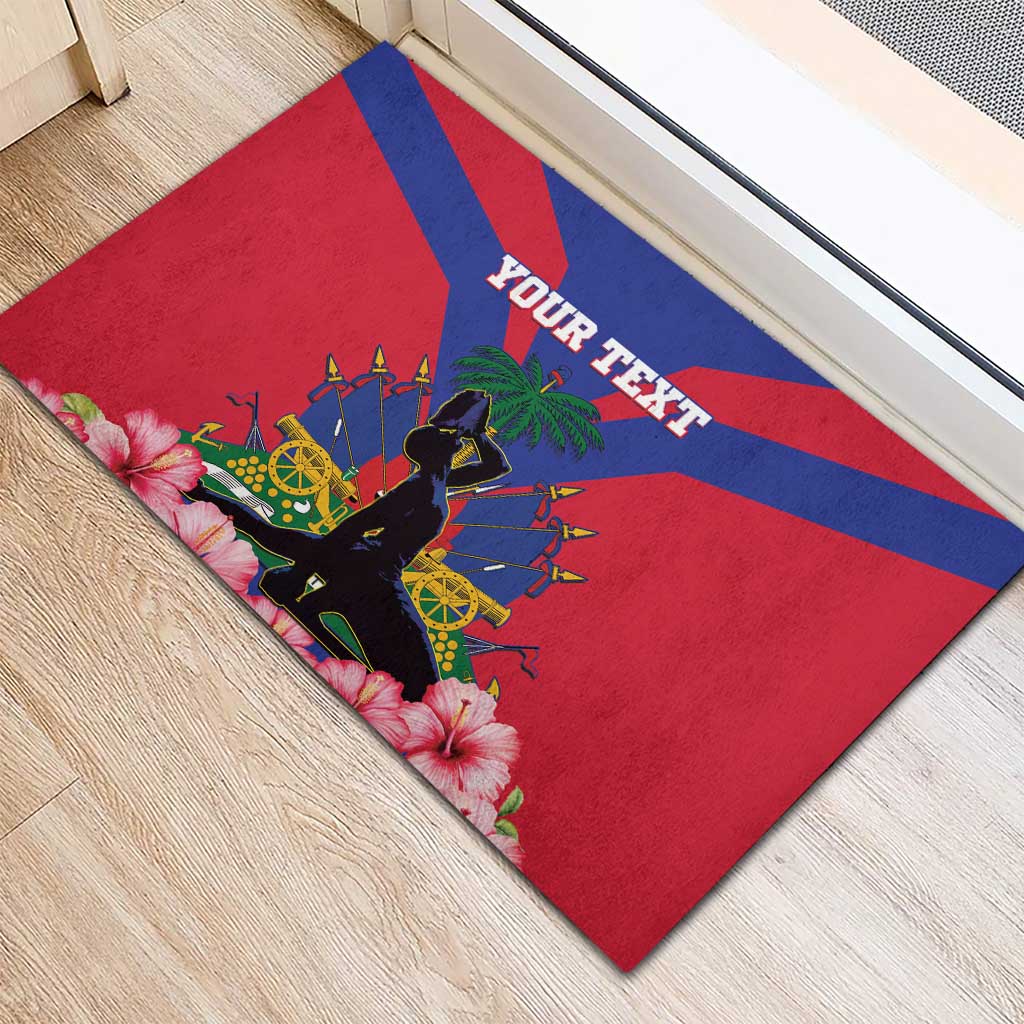 Personalised Happy Haiti Independence Day Rubber Doormat Neg Marron - African Pride