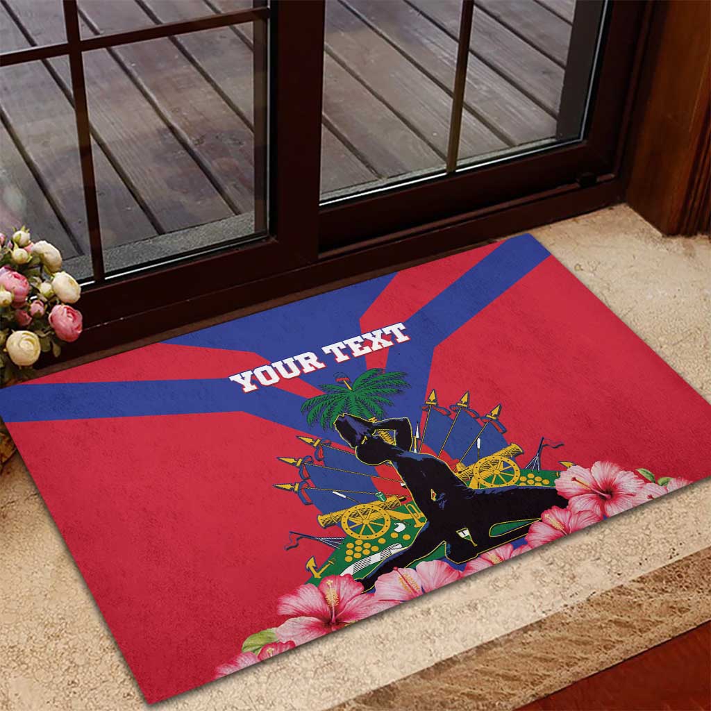 Personalised Happy Haiti Independence Day Rubber Doormat Neg Marron - African Pride