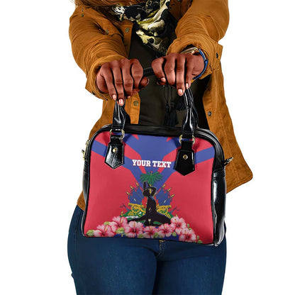 Personalised Happy Haiti Independence Day Shoulder Handbag Neg Marron - African Pride