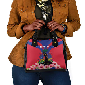 Personalised Happy Haiti Independence Day Shoulder Handbag Neg Marron - African Pride