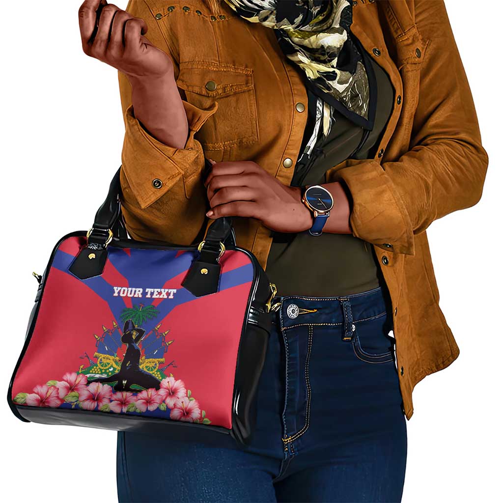 Personalised Happy Haiti Independence Day Shoulder Handbag Neg Marron - African Pride