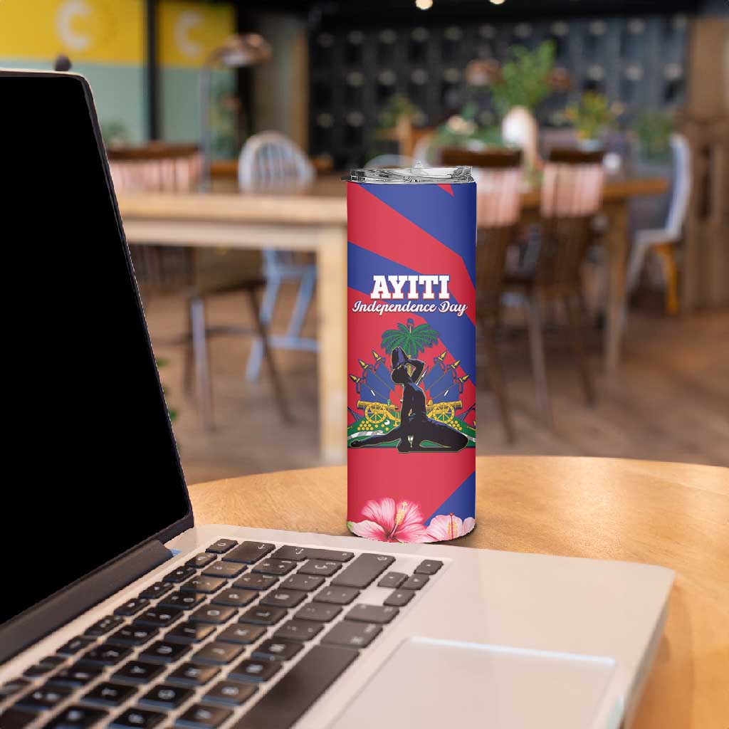Personalised Happy Haiti Independence Day Skinny Tumbler Neg Marron - African Pride