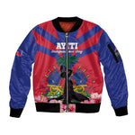 Personalised Happy Haiti Independence Day Sleeve Zip Bomber Jacket Neg Marron - African Pride