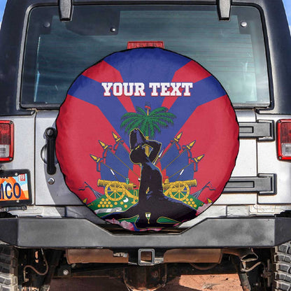Personalised Happy Haiti Independence Day Spare Tire Cover Neg Marron - African Pride