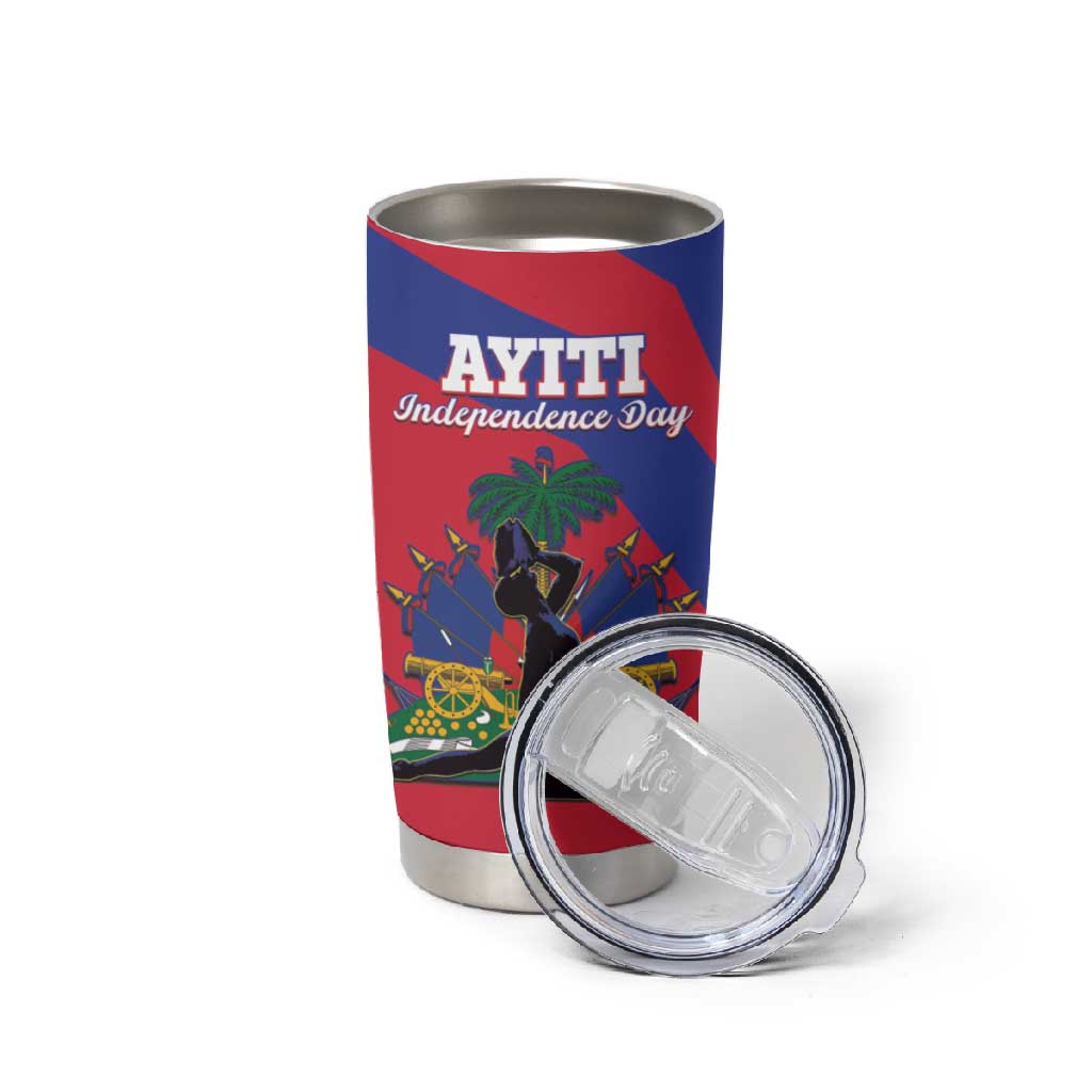Personalised Happy Haiti Independence Day Tumbler Cup Neg Marron - African Pride