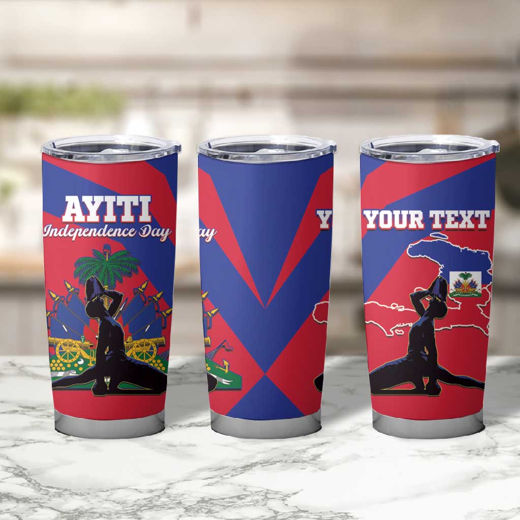 Personalised Happy Haiti Independence Day Tumbler Cup Neg Marron - African Pride