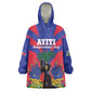 Personalised Happy Haiti Independence Day Wearable Blanket Hoodie Neg Marron - African Pride