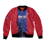 Custom Afro Haiti Football Bomber Jacket Nou fe - Pou Ayiti - Pou Drapo a - Pou peyi a - African Pride