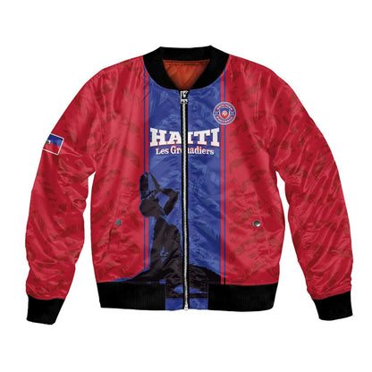 Custom Afro Haiti Football Bomber Jacket Nou fe - Pou Ayiti - Pou Drapo a - Pou peyi a - African Pride