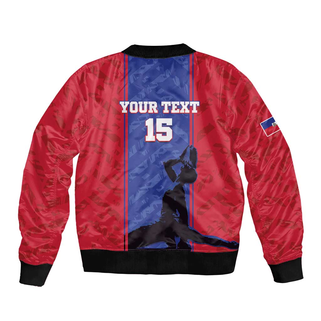Custom Afro Haiti Football Bomber Jacket Nou fe - Pou Ayiti - Pou Drapo a - Pou peyi a - African Pride