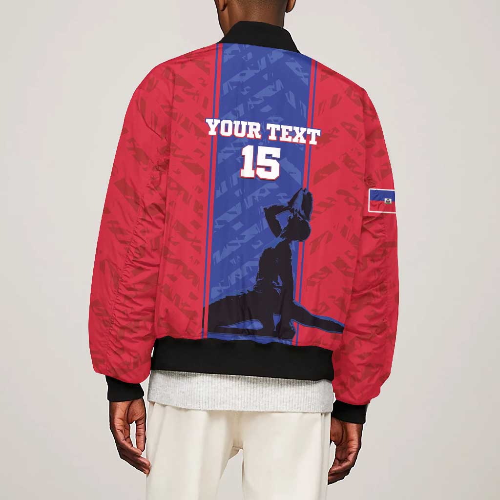 Custom Afro Haiti Football Bomber Jacket Nou fe - Pou Ayiti - Pou Drapo a - Pou peyi a - African Pride