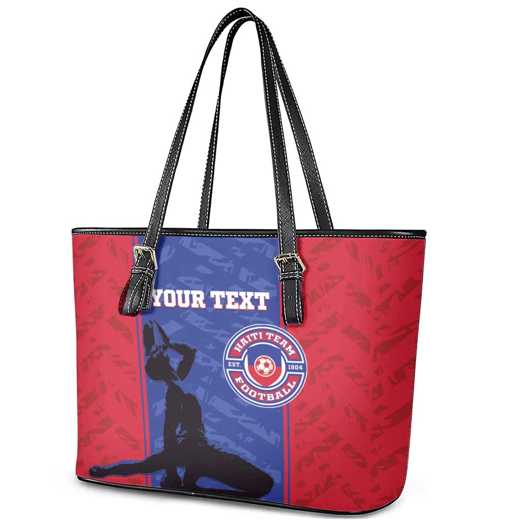 Custom Afro Haiti Football Leather Tote Bag Nou fe - Pou Ayiti - Pou Drapo a - Pou peyi a - African Pride
