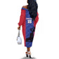Custom Afro Haiti Football Off The Shoulder Long Sleeve Dress Nou fe - Pou Ayiti - Pou Drapo a - Pou peyi a - African Pride