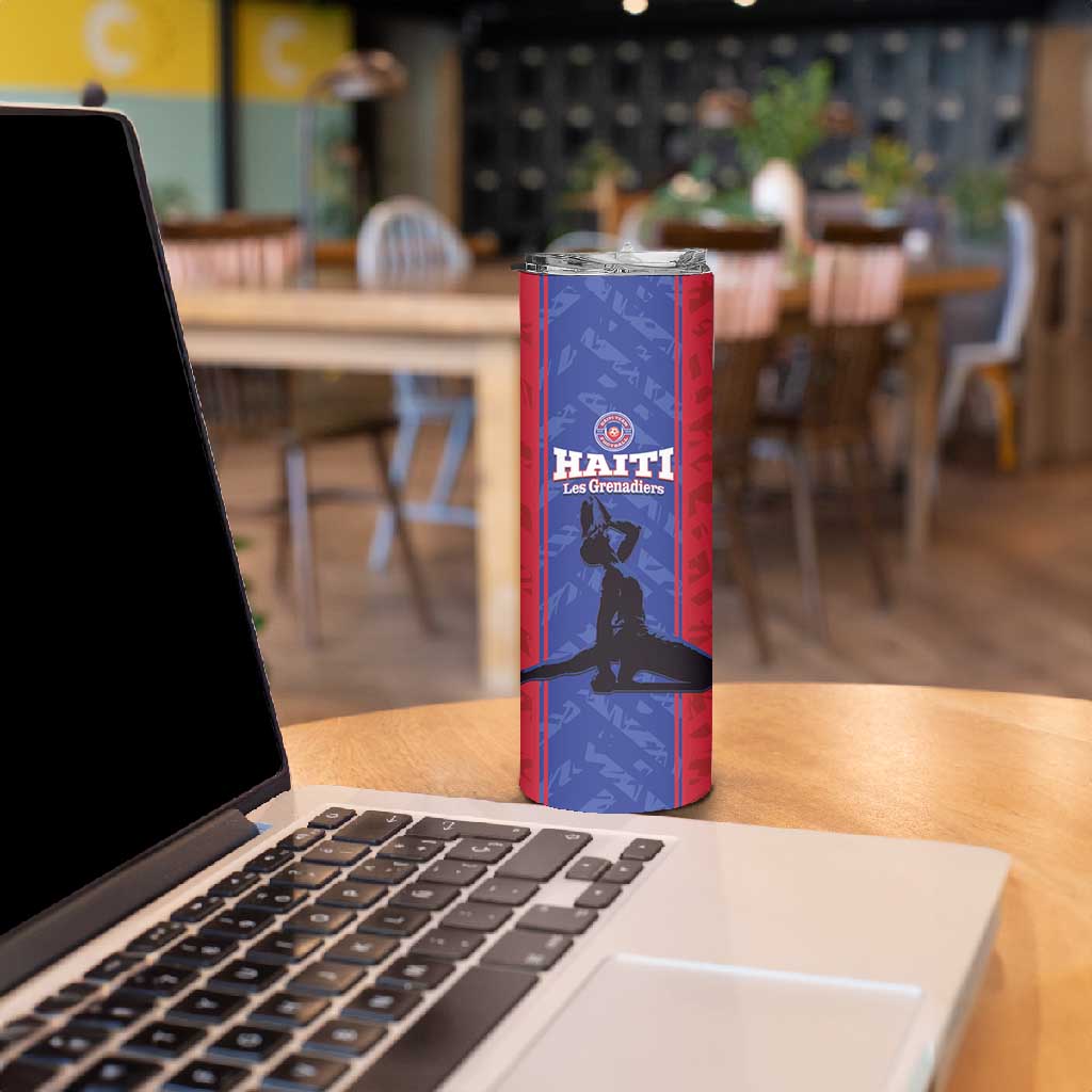 Custom Afro Haiti Football Skinny Tumbler Nou fe - Pou Ayiti - Pou Drapo a - Pou peyi a - African Pride