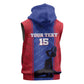 Custom Afro Haiti Football Sleeveless Zip Hoodie Nou fe - Pou Ayiti - Pou Drapo a - Pou peyi a - African Pride