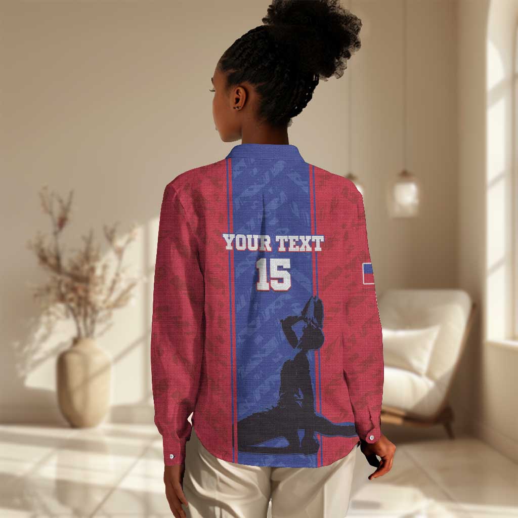 Custom Afro Haiti Football Women Casual Shirt Nou fe - Pou Ayiti - Pou Drapo a - Pou peyi a - African Pride