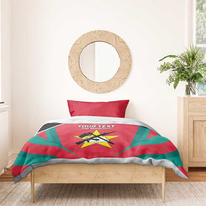 Afro Mozambique Football Custom Bedding Set Go Os Mambas