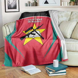 Afro Mozambique Football Custom Blanket Go Os Mambas