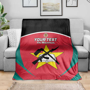 Afro Mozambique Football Custom Blanket Go Os Mambas