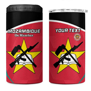 Afro Mozambique Football Custom 4 in 1 Can Cooler Tumbler Go Os Mambas