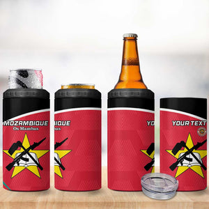 Afro Mozambique Football Custom 4 in 1 Can Cooler Tumbler Go Os Mambas