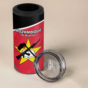 Afro Mozambique Football Custom 4 in 1 Can Cooler Tumbler Go Os Mambas