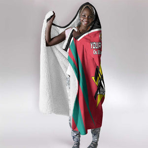 Afro Mozambique Football Custom Hooded Blanket Go Os Mambas