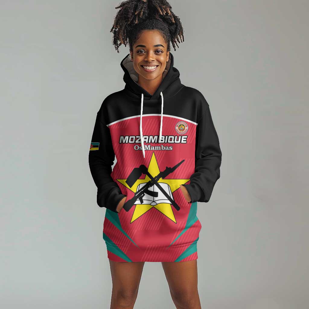 Afro Mozambique Football Custom Hoodie Dress Go Os Mambas