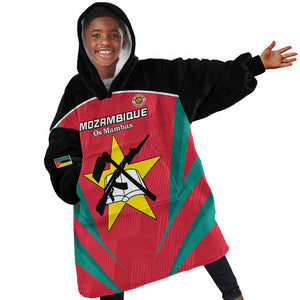 Afro Mozambique Football Custom Kid Wearable Blanket Hoodie Go Os Mambas