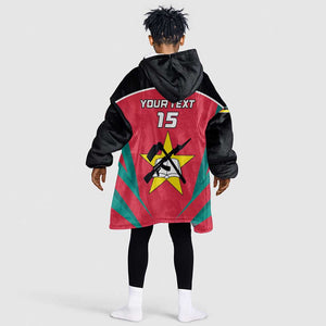 Afro Mozambique Football Custom Kid Wearable Blanket Hoodie Go Os Mambas