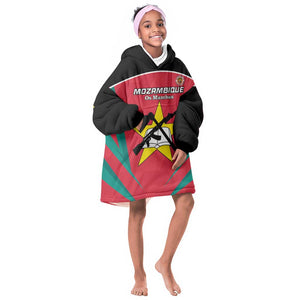 Afro Mozambique Football Custom Kid Wearable Blanket Hoodie Go Os Mambas