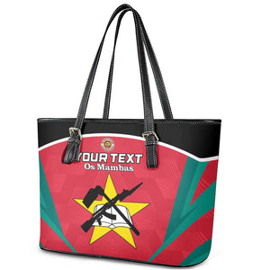 Afro Mozambique Football Custom Leather Tote Bag Go Os Mambas