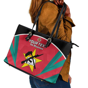 Afro Mozambique Football Custom Leather Tote Bag Go Os Mambas