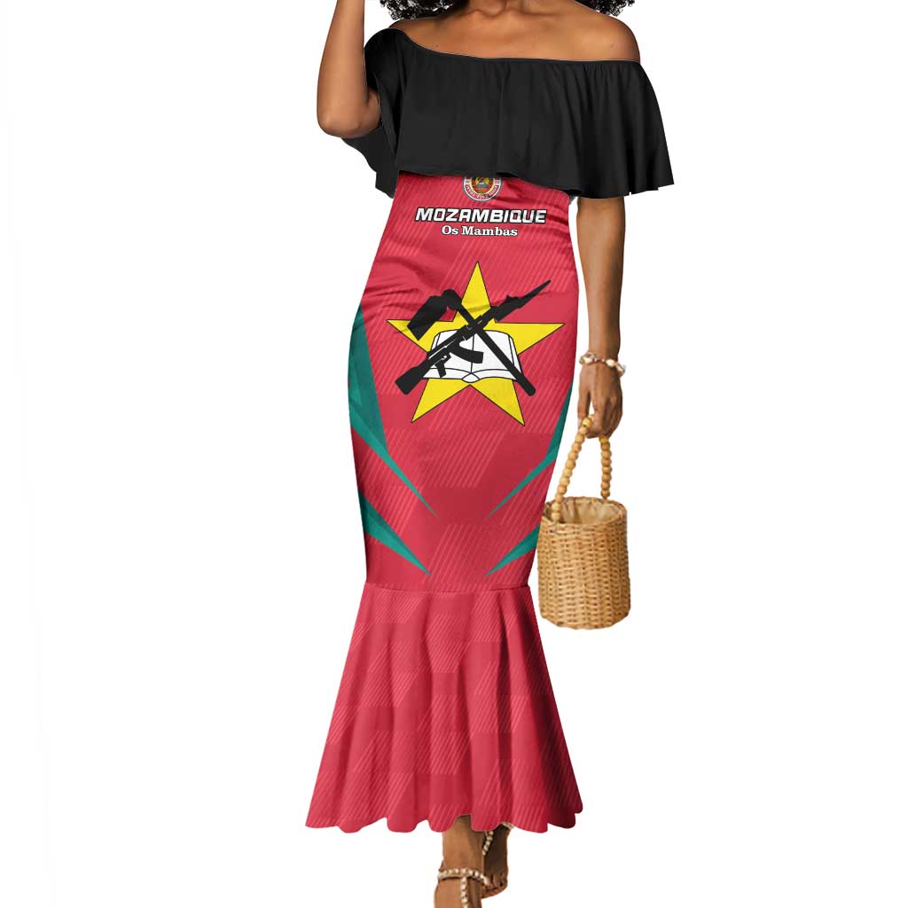 Afro Mozambique Football Custom Mermaid Dress Go Os Mambas