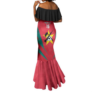 Afro Mozambique Football Custom Mermaid Dress Go Os Mambas